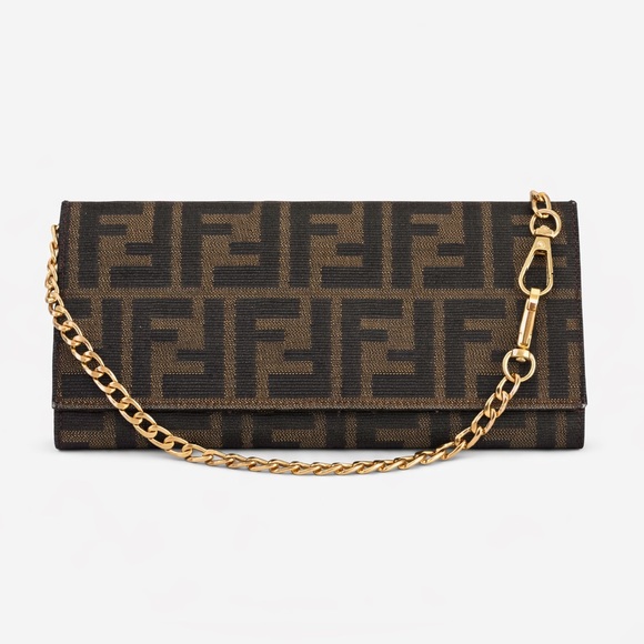 FENDI FF Zucca Black & Brown Monogram Continental Wallet - Picture 1 of 15
